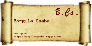 Borgula Csaba névjegykártya